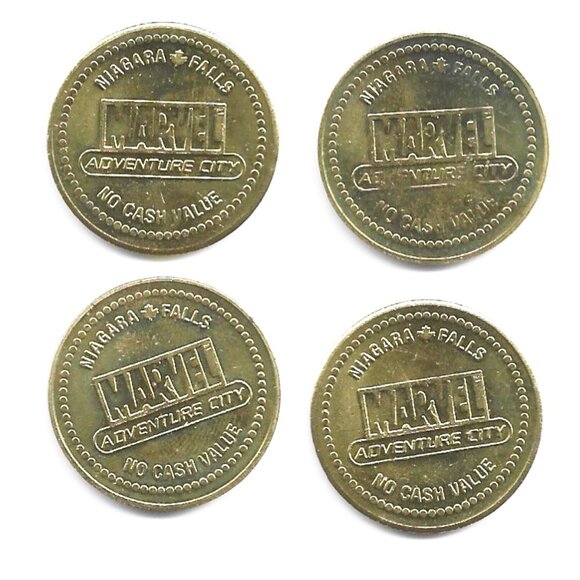 Marvel Adventure City Niagara Falls Set of 4 Superhero Video Arcade Tokens (8-5) - Picture 2 of 2